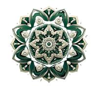 Autocollants en vinyle verts avec motif mandala, couvre-marques, Qty:4, 1@ 20 cm de haut Idéal pour les toilettes, la voiture, le mur ou l'ordinateur portable. 3@ 7 cm de haut Idéal pour le téléphone