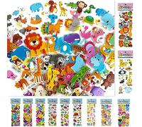 Autocollants enfant stickers valise autocollant,18 Feuilles Kids Stickers Autocollants 3D pour Enfants 2 à 4 Ans gomettes autocollantes Comprenant Animaux Dinosaures pour Adultes Enfants
