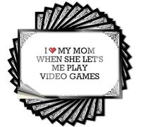 Autocollants esthétiques vintage pour chambre d'homme - Motif mignon pour intérieur de carnet de notes - Gobelet en vinyle amovible « I Love My Mom When She Let's Me Play » (6 x 9 cm)
