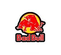 Autocollants et décalcomanies Graphiques drôles Bad Red of Bull, en Vinyle 3D, chaîne de Voiture for Pare-Brise de carrosserie (Color : RD, Size : Height 8CM_1PCS)