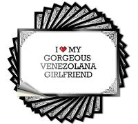 Autocollants et décalcomanies pour voiture avec inscription « I Love My Gorgeous Venezolana Girlfriend » (12 x 18 cm)