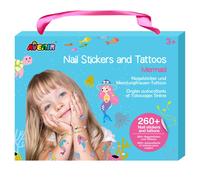 Autocollants et tatouages pour les ongles, thème sirènes multicolor TU