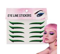 Autocollants Eyeliner Cils - Adhésif pour Patch à Paupières,Disque Maquillage Portable pour Voyage Spectacle Danse, 10 Pièces Résistant à l'Eau