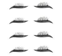 Autocollants Eyeliner Pailletés Auto-adhésifs, 4 Paires, Noir
