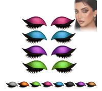 Autocollants faciles à appliquer pour fard à paupières, cils et fards à paupières paresseux en un seul endroit, pas besoin de colle (ensemble coloré)