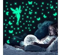 Autocollants Fée Phosphorescentes Etoiles Phosphorescentes Plafond Papillon Fluorescente Lumineuse Stickers Muraux Décoration pour Bébé Enfants Fille Chambre Vert