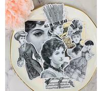 Autocollants Femme Vintage Pour Carnet D'enfants, Étiquette Scrapbooking Décoratif, Fait Maison Sur Ordinateur Portable, 9 Pièces