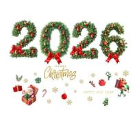 Autocollants Fenêtre Noël - Décorations Statiques Noël 2026 Pour Porte En Verre - Décalques Amovibles pour Décoration d'Hiver sur Fenêtres Salon Chambre Salle de Classe