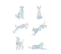 Autocollants Festifs À Motifs De Chien Autocollants Électrostatiques À Arc-en-ciel Pour Chiots 6 Feuilles Décalcomanies Pour Fenêtre Matériau Pvc Décoration Intérieure