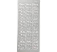 Autocollants, feuille 10x23 cm, argent, menu, 1flles