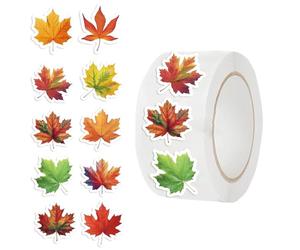 Autocollants Feuilles D'automne, 500 Pièces Autocollants Enveloppes Feuille D'Érable, Rouleau D'autocollants Automne, Gommettes Automne Pour Bouteilles D'eau, Scrapbooking, Agenda, Bricolage