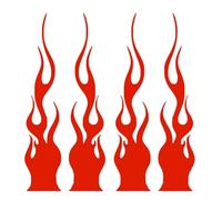 Autocollants Flamme - 4 Pièces Étanche Rayures Décoratif Décalcomanies Sport | Voiture Moto Skateboard Course Accessoires, Carrosserie, Bandes & Personnalisation Auto