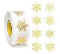 Autocollants flocon de neige de vacances - 500 étiquettes adhésives rondes transparentes, autocollants de fête de | Nouveau Bricolage artisanat d'hiver pour Journal cartes de voeux boîte étiquett