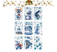 Autocollants Flocons e Neige Hiver,12 esigns Mignons e Bonhomme e Neige en Animé écalques | Autocollants A Theme e Noel,Pour Ecole Classe Chambre Salon Appartement Anniversaire Fete Bureau Maiso
