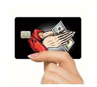 Autocollants for cartes de crédit et de débit avec motif en PVC | Autocollant de protection personnalisé rouge coloré | Offre un style ultime