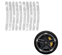 Autocollants for Moyeux De Roues Incrustés De Diamants, Accessoires Extérieurs Professionnels for Automobiles, Enjoliveurs, Servant D'avertissement(10 pieces,Style A)