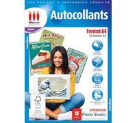Autocollants Format A4 - 25 feuilles A4 blanches mates