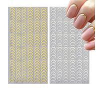 Autocollants français pour ongles,autocollants français pour ongles - 10 feuilles d'autocollants adhésifs en forme de pour, couleur argent,Autocollants pour à pointes