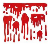 autocollants gel vitre sang dégoulinant horreur - générique 24329 Rouge G