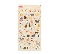 Autocollants gonflés 3D chat Rex London Multicolore 9,2x15,0x0,1 cm
