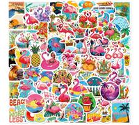 Autocollants Graffiti pour Flamant,Doyomtoy 100 feuilles Autocollants pour Enfants Décoration Hawaiian Autocollants Imperméables pour Guitare, Bagage, Voiture, Ordinateur Portable