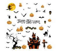 Autocollants Halloween Fenêtre 3 Feuilles de Décoration Sans Colle