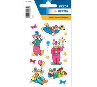 Autocollants HERMA DECOR "Clowns" en papier micacé 2 feuilles à 13 autocollants