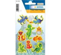Autocollants HERMA MAGIC "Dragon" en plastique néon mat 1 feuille à 9 autocollants