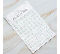 Autocollants Holographiques Avec Lettres Romaines Pour Nail Art",D¿¿Calcomanies Adh¿¿Sives,Alphabet,Ancien Anglais,Gothique,Curseur De Manucure,"10x8cm #L2