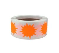 Autocollants holographiques décoratifs, Autocollants de gaufrage auto-adhésifs fluorescents multicolores, étiquettes scellage for boîte-cadeau(Fluorescent Orange)