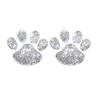 Autocollants imprimés - Empreintes d'ours en diamant | Autocollants décoratifs pour voiture, décalcomanies pour pattes avec strass scintillants | Autocollants d'empreintes de chiens et de chats avec