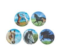 ergobag Lot de 5 fermetures Velcro, Chevaux - Multicolore, Taille unique, Fermeture Velcro de rechange