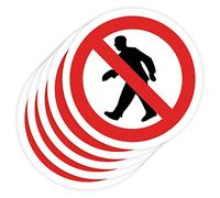 Autocollants interdits 5 unités Autocollants de 14 cm Affiche interdiction de panneau de travail industriel (14 cm, étape des piétons)