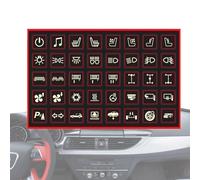 Autocollants intérieurs de voiture, 40 x autocollants lumineux décoratifs pour boutons - Accessoires intérieurs automobiles, étiquette de circuit imprimé, vert fluorescent