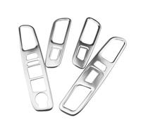 Autocollants Intérieurs Pour Jeep Pour Renegade 2014-2021, Garnitures Autocollantes Pour Interrupteur De Lève-vitre, 4 Pièces, ABS Bande décorative contrôle central(Acier inoxydable)