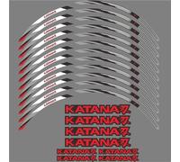 Autocollants Jantes Autocollants pour Jantes De Moto 17 Pouces pour Suzuki Katana 1000 Katana1000 2019-2023, Kit Complet De Bandes De Jantes(Titane)
