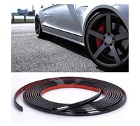 Autocollants Jupe Latérale Voiture Garniture Carrosserie Chromée Protection Porte Fenêtre Bande Décorative Imperméable PVC Noir Brillant Voiture Jupes Latérales(5Mx15MM)