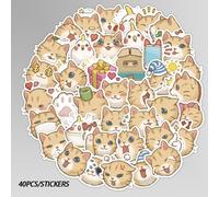 Autocollants Kawaii En Pvc Chat Méchant, Étiquette Adhésive N Fois Étanche, Pour Scrapbooking, Diy Bricolage, Coréen, 40 Pièces/Ensemble