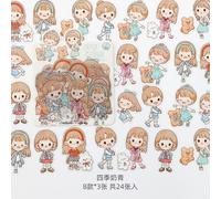 Autocollants Kawaii Pour Scrapbooking, Étiquette Scrapbooking, Décoratif, Pour Planificateur De Contrôle De Jupe Abu, Diy Bricolage, 24 Pièces/Lot, Papeterie
