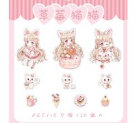 Autocollants Kawaii Transparents En Pet, Étiquette Scrapbooking Décorative Artisanale, Adorable Fille, Animal, Papeterie Pour Journal Intime Planificateur, 30 Pièces