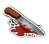 Autocollants laminés : 300 mm, 1 pièce - Couteau extra large dessin animé pour le droit criminel, la justice, les portes