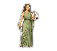Autocollants laminés : 300 mm, 1 pièce - Emblème Justitia grand format durable