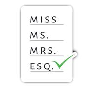 Autocollants laminés : 300 mm, 1 pièce - MISS MS. MRS. ESQ. Stickers muraux premium résistant aux intempéries
