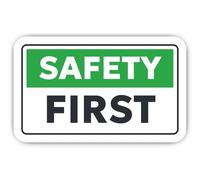 Autocollants laminés : 300 mm, 1 pièce - Panneau Mega Safety First extrêmement durable pour l'industrie