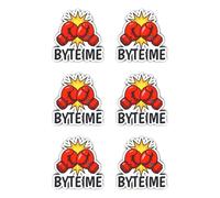Autocollants laminés : 50 mm, 6 pièces - Byte Me Nerd Stickers Gants de boxe pour ordinateur portable