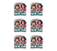 Autocollants laminés : 50 mm, 6 pièces - Motif de jeu Mom Said Pause The Online Game