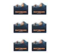 Autocollants laminés : 50 mm, 6 pièces - Watzmann Germany Berg Stickers résistants aux intempéries pour voiture camping-car