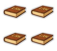 Autocollants laminés : 75 mm, 4 pièces - Symbole durable du code de loi LAW pour les avocats