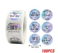 Autocollants Laser De Remerciement Arc-En-Ciel, Étiquettes Adhésives Pour Petites Entreprises, 1 Pouce/100 Cm, Fournitures D'emballage De Boutiques, 500 ? 2.5 Pièces