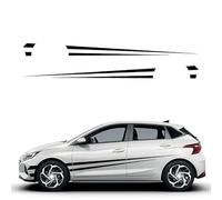Autocollants latéraux de Porte de Voiture pour Hyundai i20 WRC N Line 2009 2010 2011 2012 2017 2018 2022 2024,Film imperméable décoration de carrosserie de Voiture Accessoires,Black
